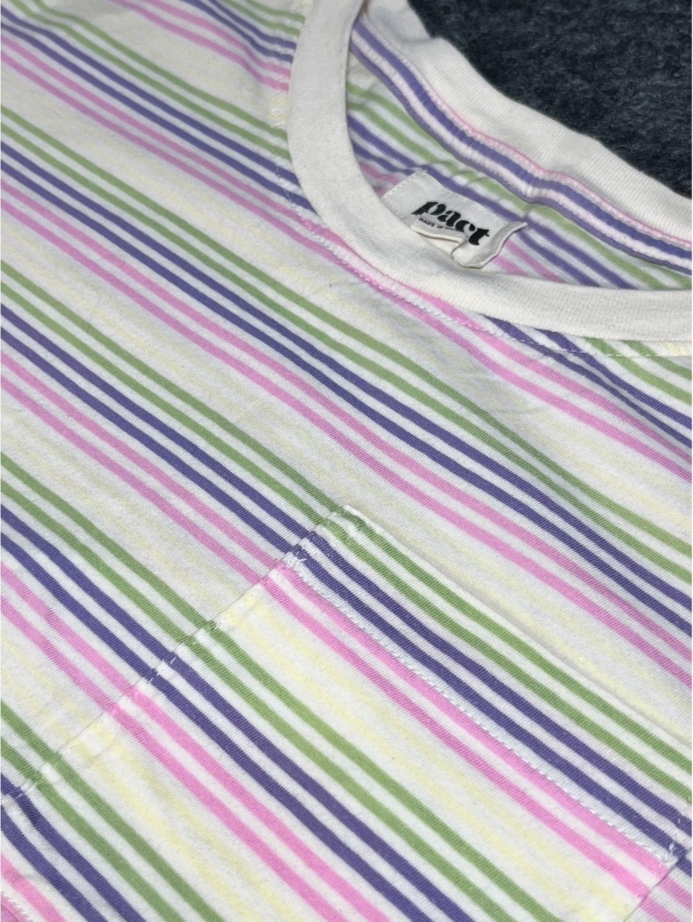 Pact Organic Cotton Striped T-Shirt Dress Size Large